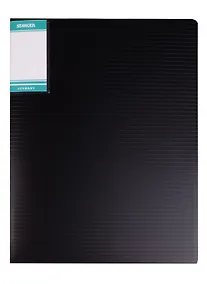 Купить Папка боковой прижим А4 "HOR LINES", черная, карман — Фото №1