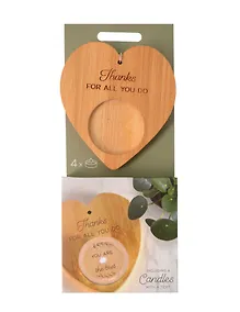 Купить Набор чайных свечей с подсвечником Сердце Thank you (4 штуки) — Фото №1