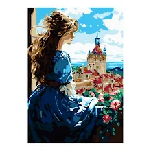 Купить Картина по номерам на картоне 20х28,5 см "У окна" — Фото №1