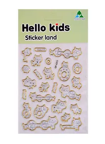 Купить Наклейки с обводкой Коты серебро, золото, 13 х 21,7 см PVC — Фото №1