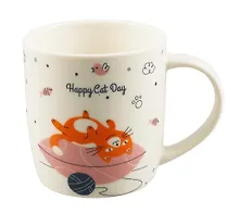 Купить Кружка Котенок Happy Cat Day (керамика) (340 мл) (12-15068-М06) — Фото №1