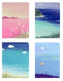 Купить Тетрадь 34 листа в клетку "Морской берег" сшивка, в ассортименте — Фото №1