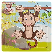 Купить Развивающие рамки Обезьяна, 15*15см, дерево — Фото №1