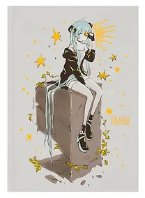 Купить Книга для записей А5 80л "Девочка с голубыми волосами (Эксклюзив)" 7БЦ, пантонн.печать, мат.ламинация, офсет — Фото №1