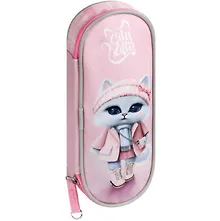 Купить Пенал-косметичка "КОШЕЧКА В ПАЛЬТО" микрофибра, молния — Фото №1