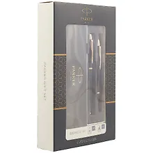 Купить Подарочный набор Parker, IM Black GT, ручка шариковая синяя и ручка перьевая — Фото №1