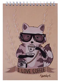 Купить Скетчбук «Енот на каникулах», 40 листов, А5 — Фото №1