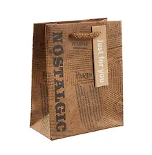 Купить Пакет А6 14*11,5*6 "Newspaper" нейтр., бум.мат.ламинат — Фото №1