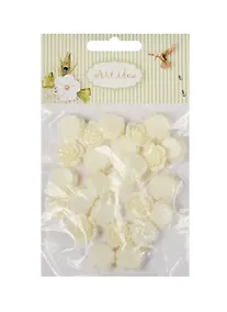 Купить Цветочки пластиковые, 1.5 см, 25 шт/пакет, молочные (11-08631-4) — Фото №1