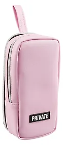 Купить Пенал-косметичка 2 отделения "Private" розовый, 21*9*8 см, вертикальный — Фото №1