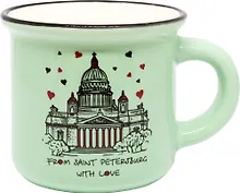 Купить Кружка фарфоровая мал. под эмаль From SPb with love. Исаакий, 100мл — Фото №1