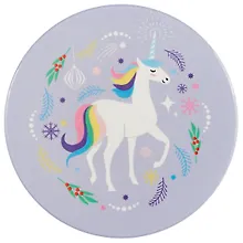 Купить Подставка под кружку Единорог на фиолетовом фоне (керамика) (11 см) (ПВХ бокс) — Фото №1