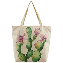 Купить Сумка-шоппер на молнии Кактус акварель (43х40) (текстиль) — Фото №1