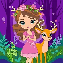 Купить Набор для детского творчества LORI. Картина по номерам на холсте на подрамнике "Фея в лесу" — Фото №1