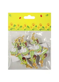 Купить Набор прищепок, 6 шт, в пакете с хедером, зайцы с сумками (11-06943-15) — Фото №1