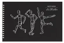 Купить Скетчбук 250*170 20л "Art object" акварел. бумага, 200г/м2, черный дизайнерский картон, тиснение фольг. серебро, евроспираль — Фото №1