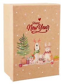 Купить Коробка подарочная "Зверушки" 23*16*9.5, НГ, картон — Фото №1