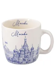 Купить Кружка Москва Набережная (фарфор) (синий рисунок) (060-7-22) — Фото №1