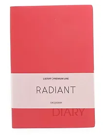 Купить Ежедневник недат. А5 152л "Radiant" красный, иск.кожа, интегр.переплет, покрытие Soft Touch, офсет, скругл.углы, ляссе — Фото №1
