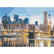 Купить Холст с красками по номерам Ночной город (Х-3546) (40х50см) (19цв) (Рыжий Кот) (3+) (коробка) — Фото №1