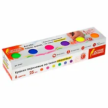 Купить Краски акриловые по ткани Неон Остров Сокровищ, 6 цветов по 25 мл — Фото №1