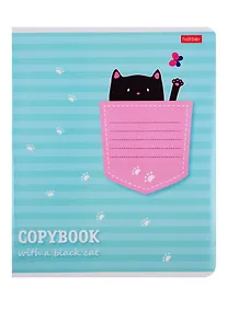 Купить Тетрадь в клетку Hatber, "Котик в кармашке", 12 листов, в ассортименте — Фото №1