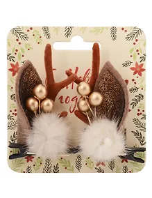 Купить Заколки новогодние Рожки олененка с ушками и бубенчиками (2шт) (текстиль) (12-6142-HNY19) — Фото №1