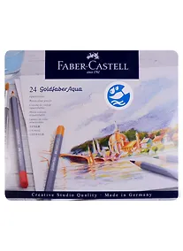 Купить Карандаши акварельные 24цв Goldfaber Aqua, метал.кор, Faber-Castell — Фото №1