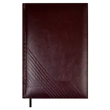 Купить Ежедневник недат. А5 160л "Сариф эконом" коричневый, иск.кожа, тв.переплёт, поролон, блинтовое тиснение, офсет, ляссе — Фото №1