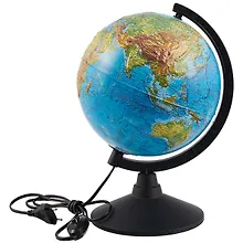 Купить Глобус физический, рельефный, подсветка, диаметр 21 см — Фото №1