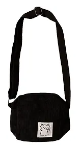 Купить Сумочка на молнии кросс-боди (черная) (вельвет) (16х14х6) (12-HanMa-763) — Фото №1