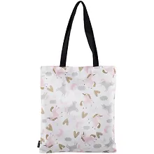 Купить Сумка-шоппер Единороги и сердечки цветная, текстиль 40см.*32см. — Фото №1