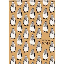 Купить Скетчпад А4, 40л. Канц-Эксмо "Пингвины" без линовки, 7БЦ, обл.: крафт картон, евроспираль, Listo — Фото №1