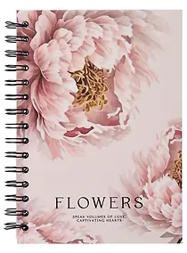 Купить Тетрадь «Peony», 120 листов в клетку, персиковый, твердый переплет, спираль — Фото №1