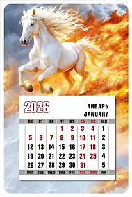 Купить Календарь 2026г 95*145 "Белый конь" на магните — Фото №1
