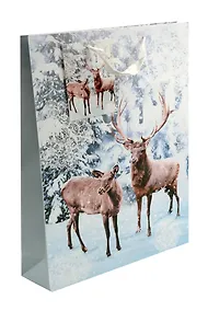 Купить Пакет А3 46*33*10 "Олени" НГ, бум.мат.ламинат — Фото №1