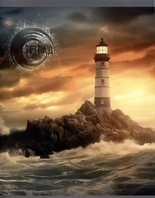 Купить Тетрадь 80л кл. "Маяк в бушующем море" скрепка, мелов.картон, поля, офсет, ассорти — Фото №1