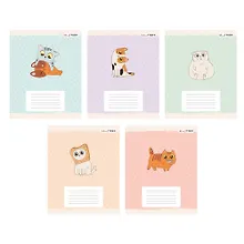 Купить Тетрадь в линейку Listoff, "Котики (Универсальная плашка)", 12 листов, в ассортименте — Фото №1