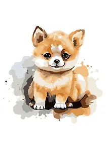 Купить Холст с красками по номерам "Малыши-животные. Крошка лисенок", 20 х 20 см — Фото №1