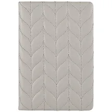 Купить Ежедневник недат. А5 160л "Лайка" серебряный, кожзам, тв.переплет, обложка поролон, стеганная строчка, тонир.блок, ляссе — Фото №1