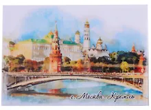 Купить ГС Магнит закатной 55х80мм Москва Кремль Акварель — Фото №1