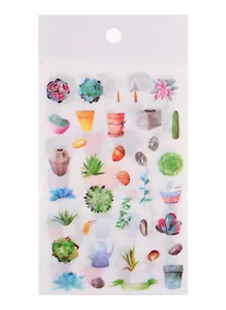 Купить Наклейки бумажные Кактусы цветные, 9*14, (6 листов) — Фото №1