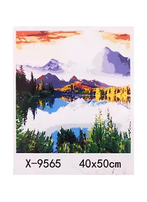 Купить Набор ТМ Рыжий Кот Палитра. Холст с красками 40х50см по номер РАССВЕТ В ГОРАХ (Арт. Х-9565) — Фото №1