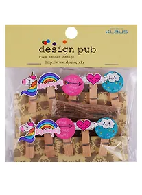 Купить Прищепки декоративные с веревкой 10 шт. Unicorn — Фото №1