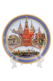 Купить Тарелка декоративная коллаж Москва (фарфор) (10см) (10-8-19) — Фото №1