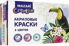 Купить Акриловые краски, 6 цветов, баночка 20 мл — Фото №1