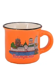 Купить Кружка маленькая оранжевая Кострома (фарфор) (065-9-33-OR) — Фото №1