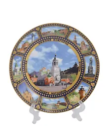 Купить Тарелка декоративная Храм Рождества Иоана Предтечи (фарфор) (10см) (Нижний Новгород) (10-K8-76) — Фото №1