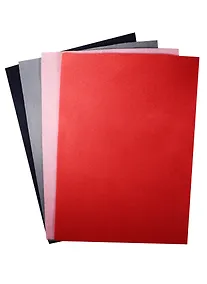 Купить Набор листов фетр (А4) (4 шт) (чер., сер., роз., коралл) (упаковка) (11-ChnArts (Hunan)-J12) — Фото №1