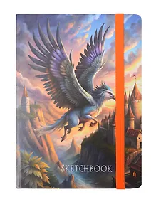 Купить Скетчбук А5 80л "Грифон" 100г/м2, тв.обложка, мат.ламинация, резинка — Фото №1